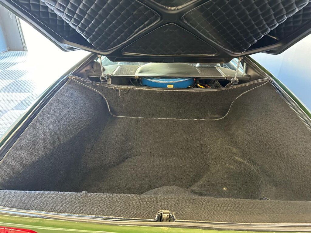 1973 detomaso pantera de tomaso green survivor unrestored original for sale classifieds black interior rear hatch cargo trunk open engine cover