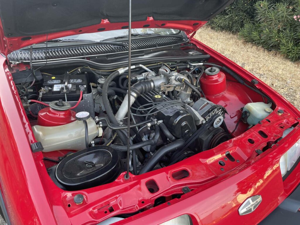 1987 merkur xr4ti turbo rosso red for sale classifieds engine bay