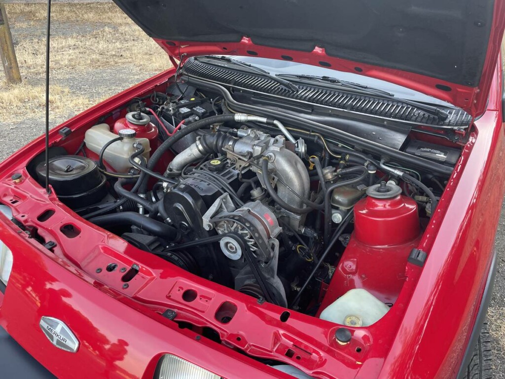 1987 merkur xr4ti turbo rosso red for sale classifieds engine bay